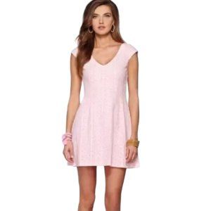 EUC Lilly Pulitzer Brielle Striped Lace Overlay Cap Sleeve Dress